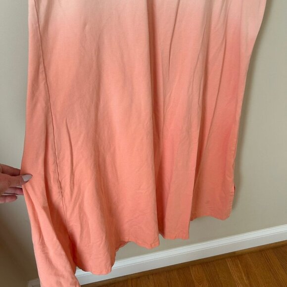 H by Halston Short Sleeve Peach Pink Dip Dye Knit Midi Dress Size 1X Petite - Picture 3 of 6